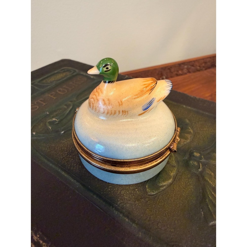 Vintage Limoges Castel Mallard Duck Trinket Box - Picture 15 of 17